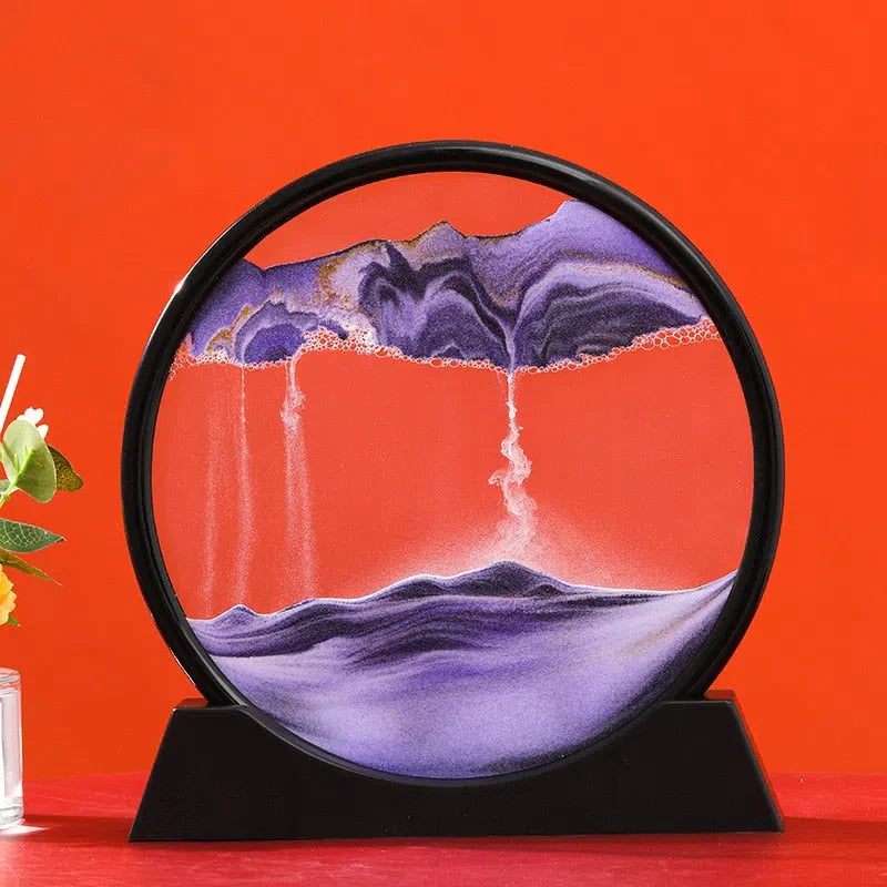 Quadro de Areia Movediça Ornamento 3D – Arte Decorativa Dinâmica para Ambientes Sofisticados