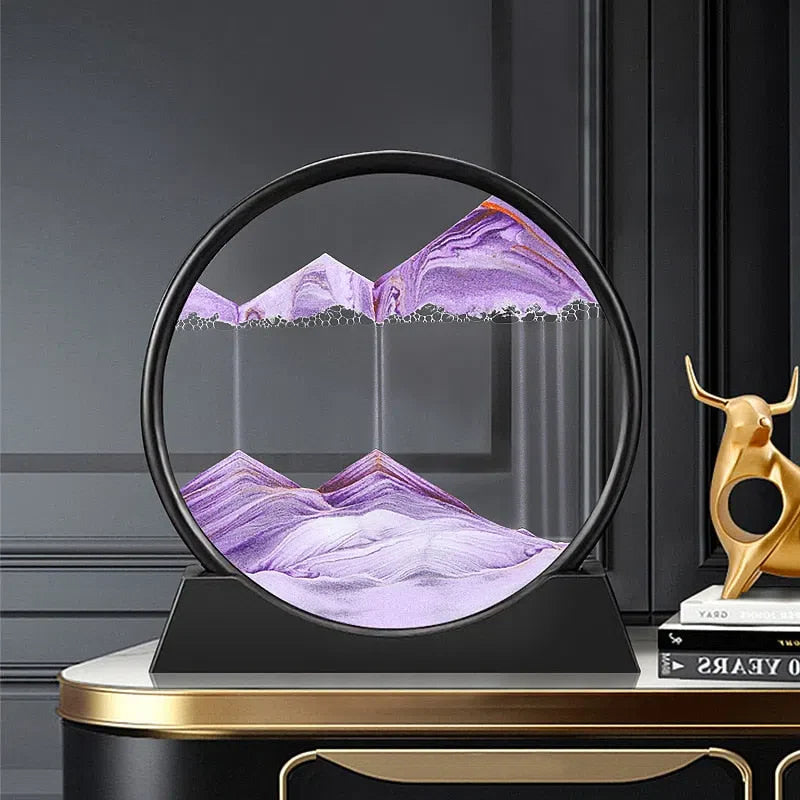 Quadro de Areia Movediça Ornamento 3D – Arte Decorativa Dinâmica para Ambientes Sofisticados
