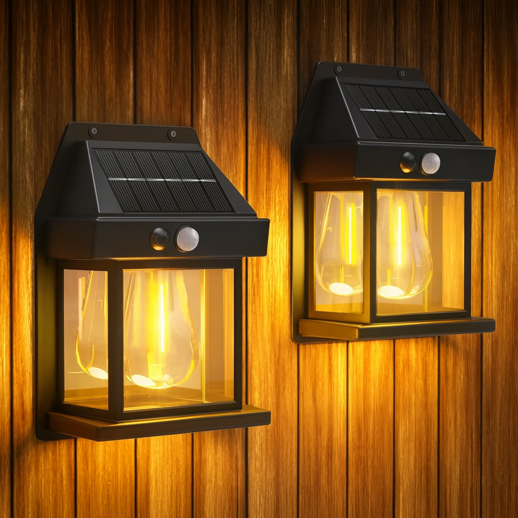 Lâmpada de Parede Solar com Sensor