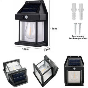 Lâmpada de Parede Solar com Sensor
