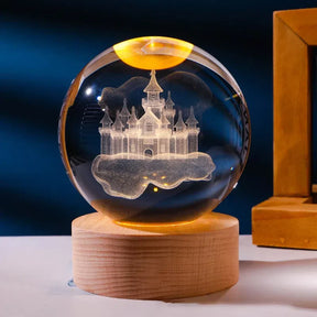 Crystal Light – Luminária de Cristal 3D com Efeito Luminoso Premium