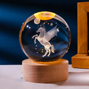 Crystal Light – Luminária de Cristal 3D com Efeito Luminoso Premium