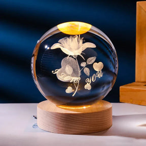 Crystal Light – Luminária de Cristal 3D com Efeito Luminoso Premium