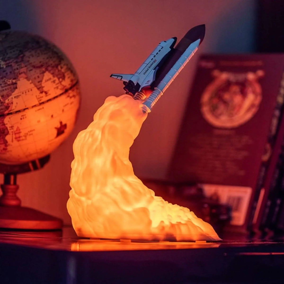 Foguete 3D Decorativo de Iluminação – Luminária Temática LED para Ambientes Criativos
