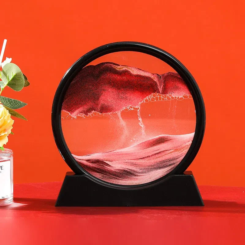 Quadro de Areia Movediça Ornamento 3D – Arte Decorativa Dinâmica para Ambientes Sofisticados