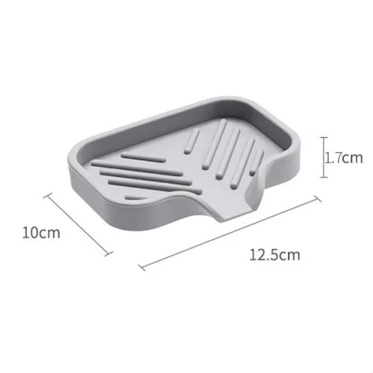 Bandeja de Silicone com Dreno para Pia – Suporte para Sabão, Esponjas e Escovas de Cozinha
