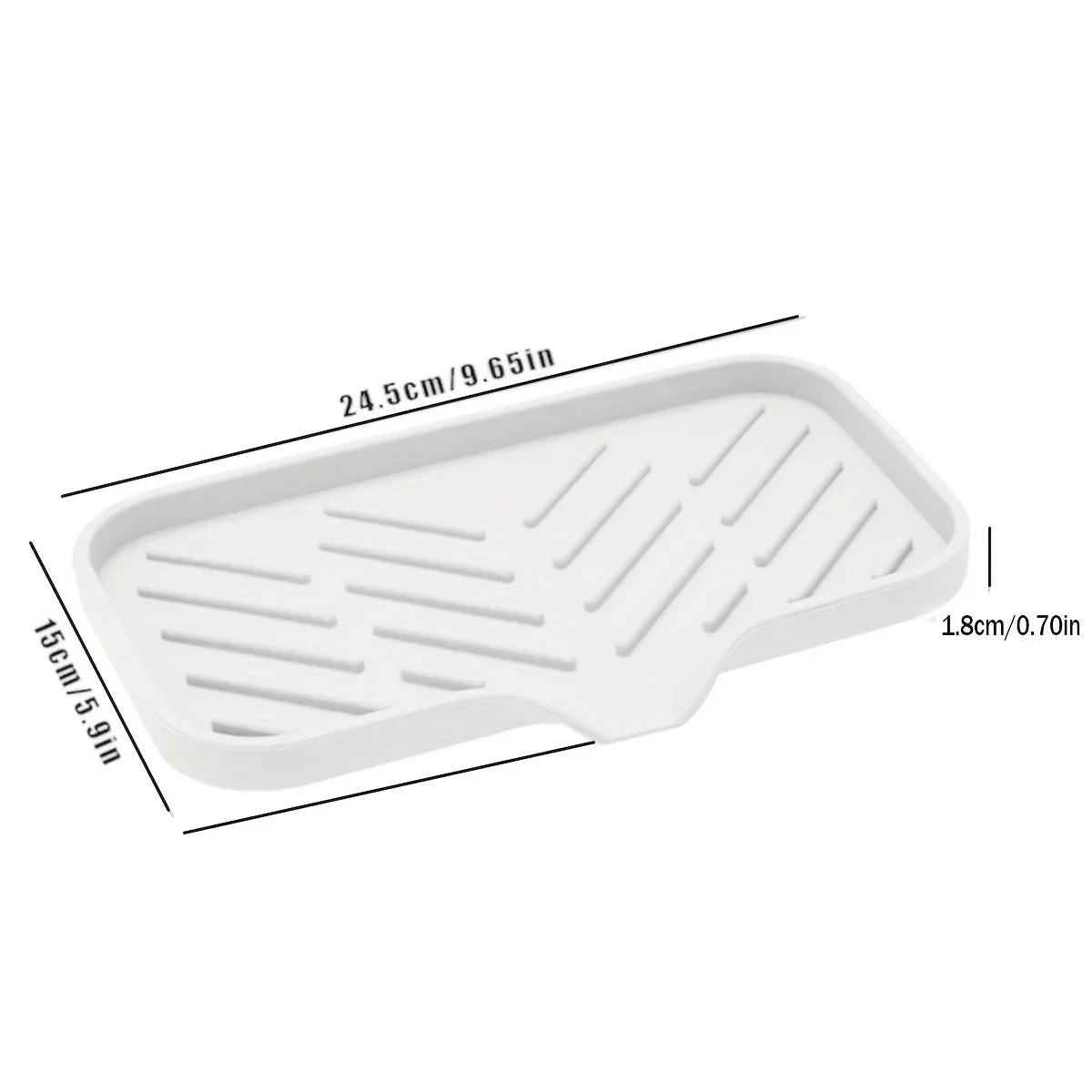 Bandeja de Silicone com Dreno para Pia – Suporte para Sabão, Esponjas e Escovas de Cozinha