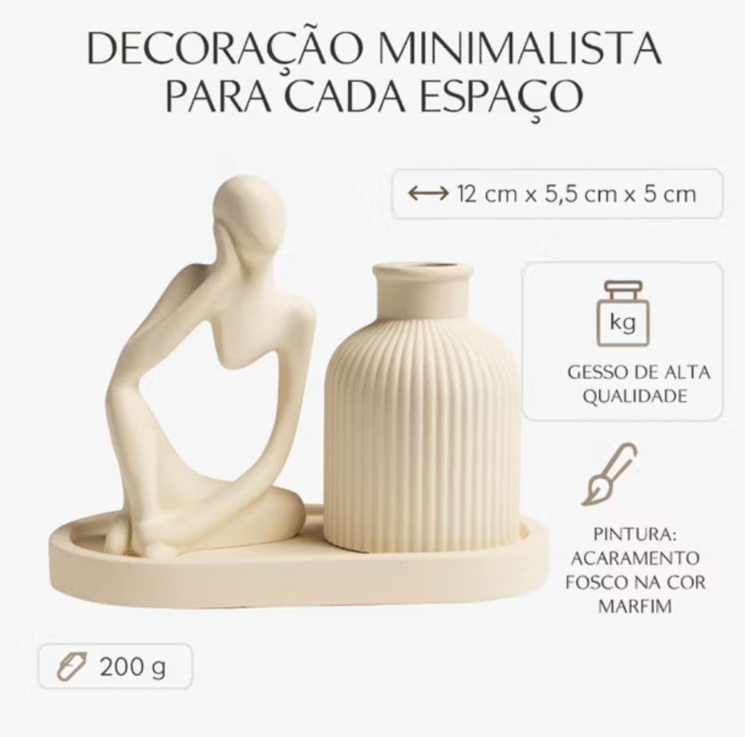 Trio de Estátueta Escultura Nórdica Abstrata Moderna