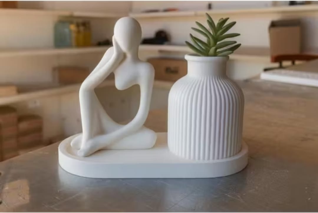 Trio de Estátueta Escultura Nórdica Abstrata Moderna