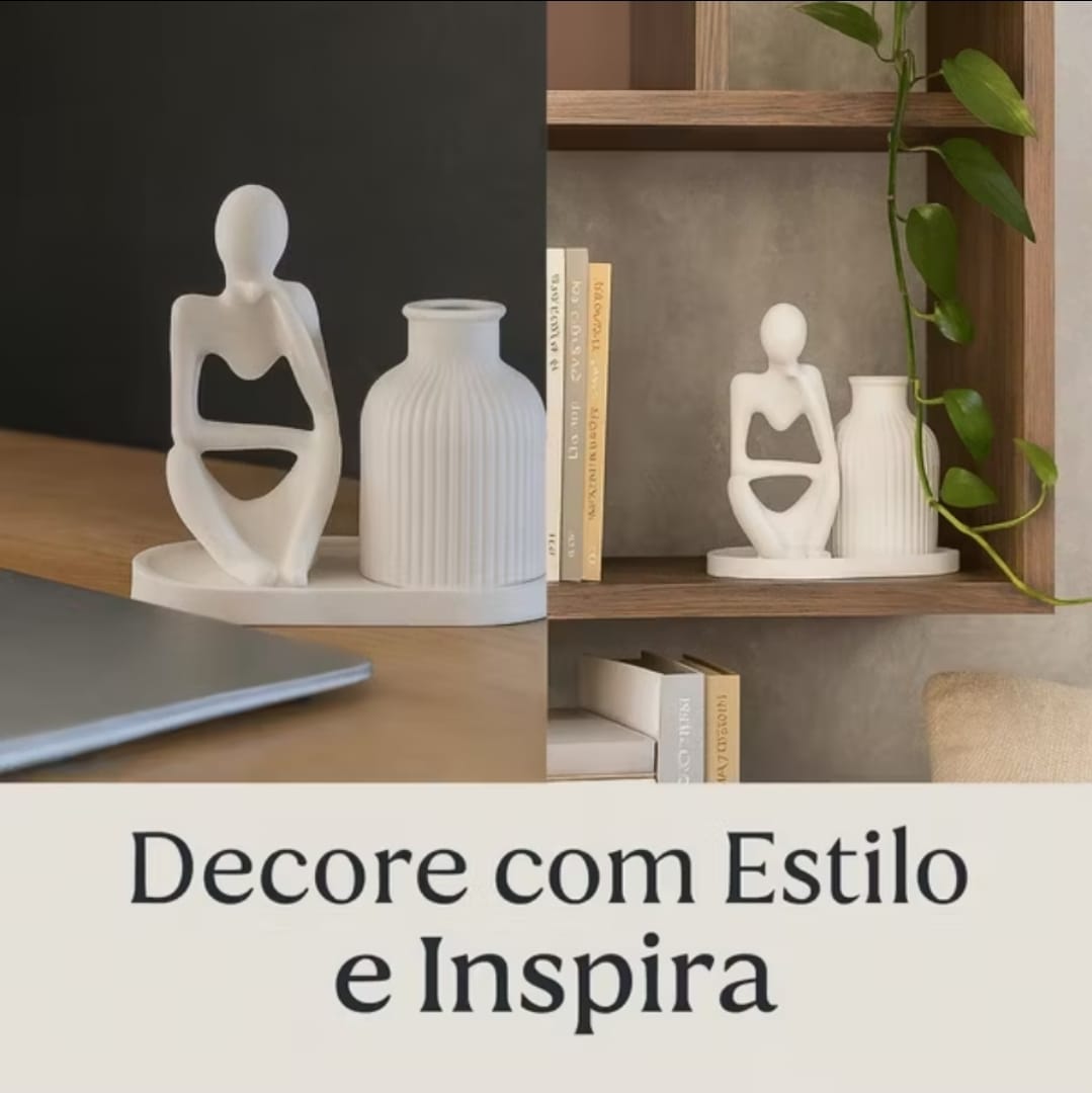 Trio de Estátueta Escultura Nórdica Abstrata Moderna