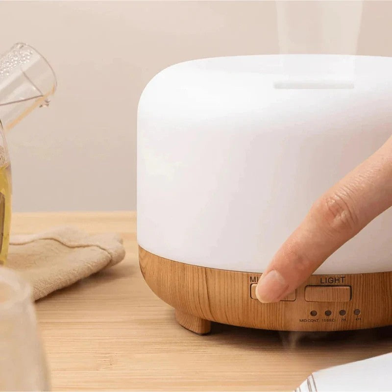 Umidificador e Difusor Ultrassônico RGB – 500 ml com Aromaterapia e Iluminação Relaxante