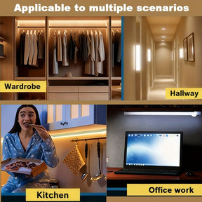 10-50cm sensor de movimento luz noite lâmpada led bateria usb parede para casa q