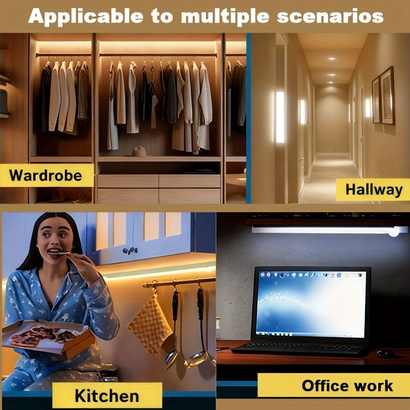 10-50cm sensor de movimento luz noite lâmpada led bateria usb parede para casa q